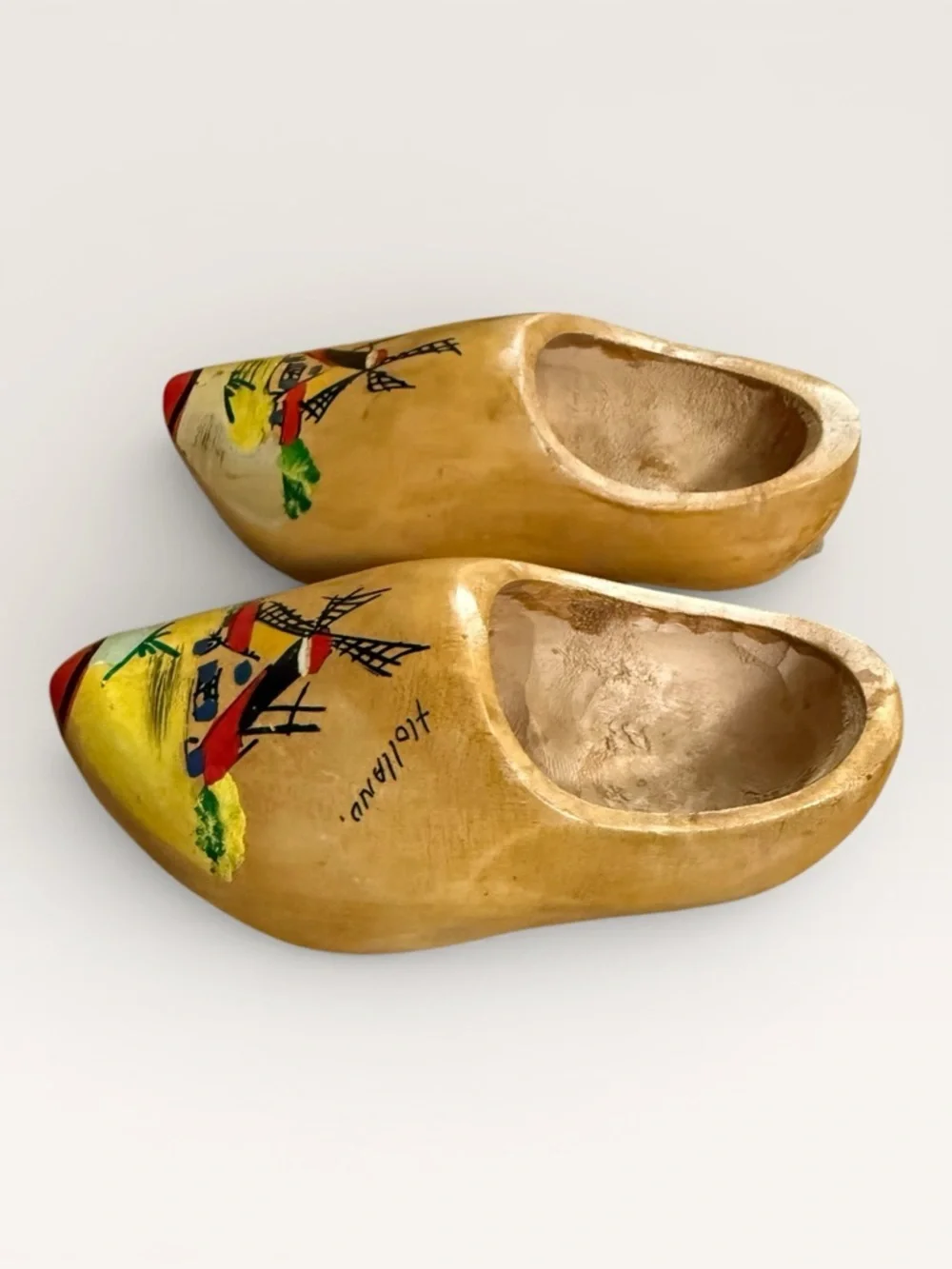 Vintage Hand-Painted Dutch Wooden Shoes From Holland - 1970’s
